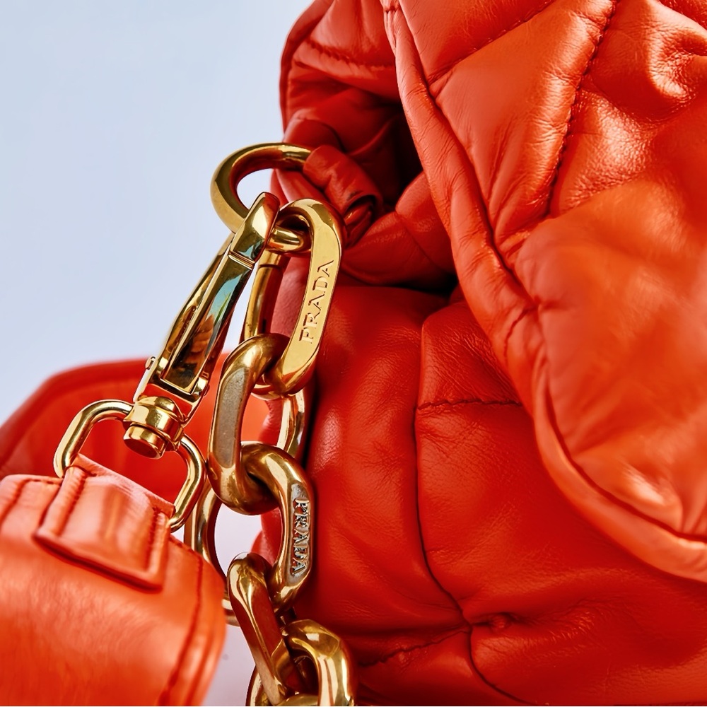 Prada Quilted Nappa Leather Shoulder Bag with Gold chain - Picture 9 of 12